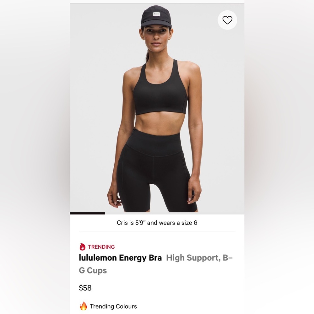 Lululemon Energy High Support Sports Bra